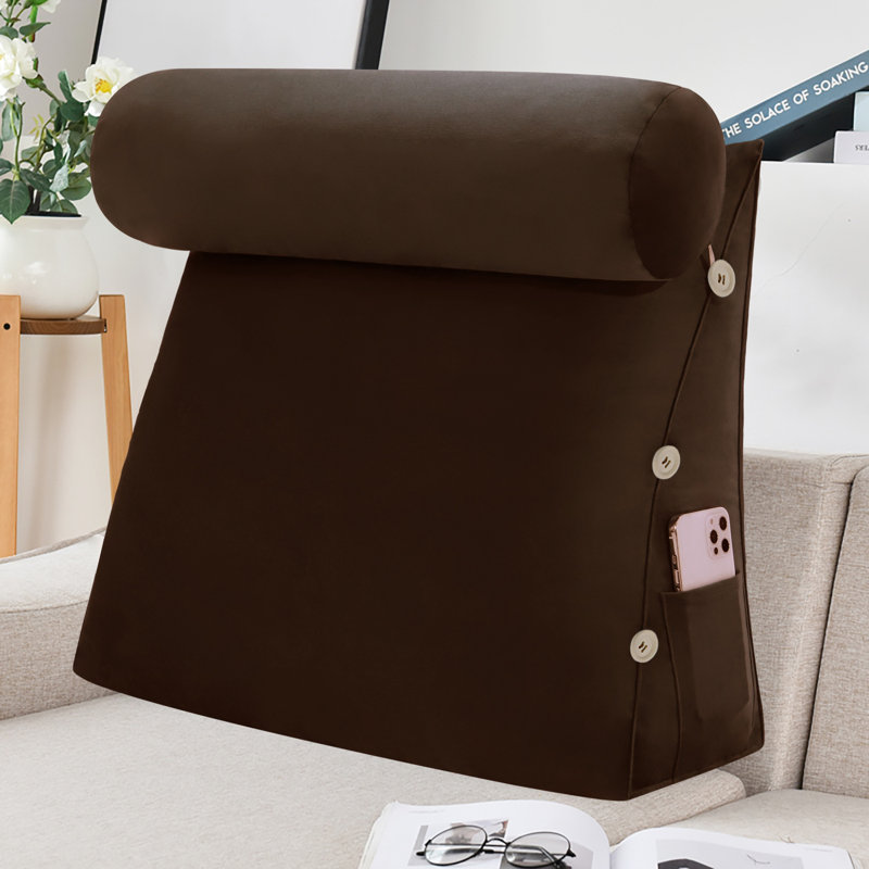 Triangular Backrest Cushion, Brown