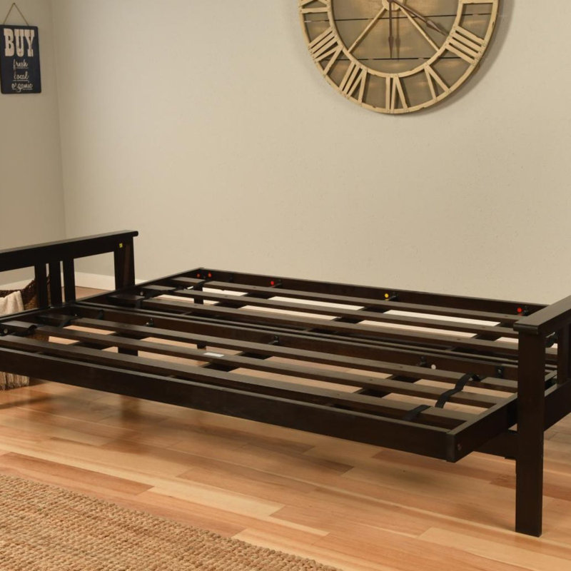 Monterey Queen Futon Frame with Mattress - Futon Frame Set with Mattress, Foldable Futon Frame with Sturdy Wood Build, Living Room Futon Frame with Mattress, Versatile Design
