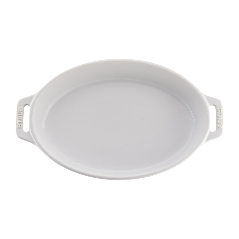 White Ceramic 2-Piece Oval Baking Dish Set