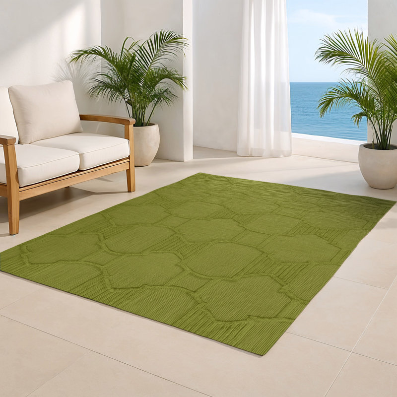 Trellis Brown Indoor and Outdoor Area Rug, Rectangle 8' x 10'