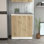 Évier utilitaire Oklahoma, armoire à deux portes, comptoir en acier inoxydable