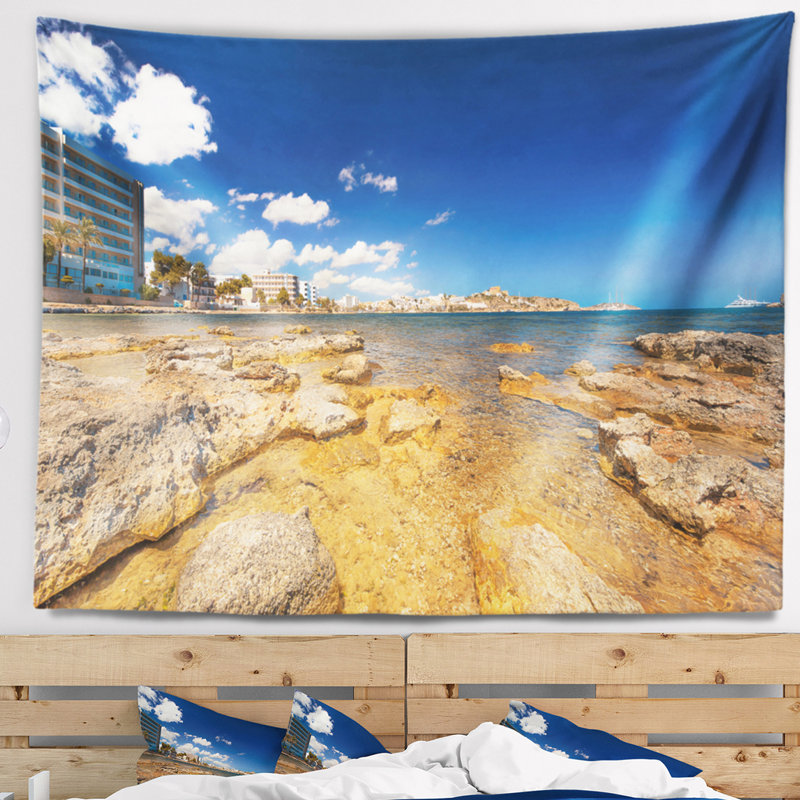 Tapisserie «Seashore Paradise Beach» sur l'île d'Ibiza, H 32 po x l 39 po