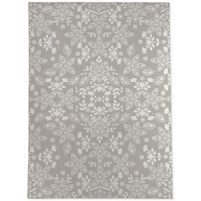 Boho Low Pile Carpet Straight Rectangular Chairmat, Gray/Beige, Rectangle 5' x 7'