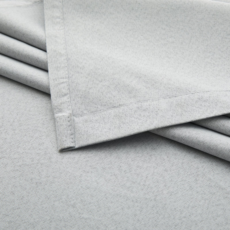 Linen Blend Blackout Single Curtain Panel, Silver