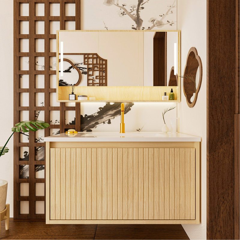 Armoire de meuble-lavabo 30 po sans lavabo en céramique, Chêne, Chêne