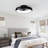  Flush Mount Ceiling Fan With Remote And Light, Black, Bladeless Ceiling Fan