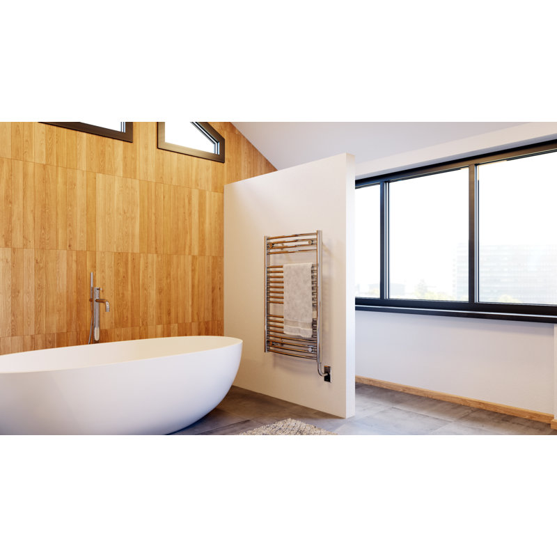 29.5"x64.5" Blenheim Wall Mounted Electric Plug-In Towel Warmer -Chrome, Fluid Filled, Includes Lifetime Warranty, Chrome
