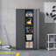 72" Heavy-Duty Metal Storage Cabinet with Lock - Black Garage Shelving Unit