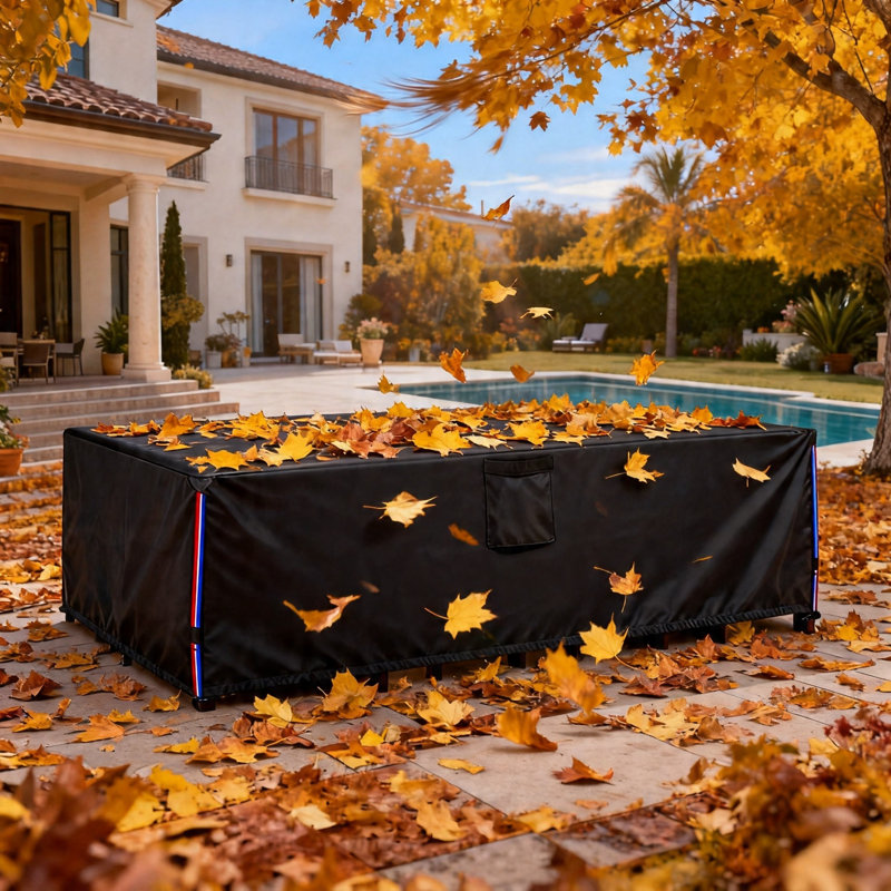 Waterproof Heavy Duty Rectangle Patio Furniture Cover, 110" L x 84" W x 28" H, 1-Piece, (Black)