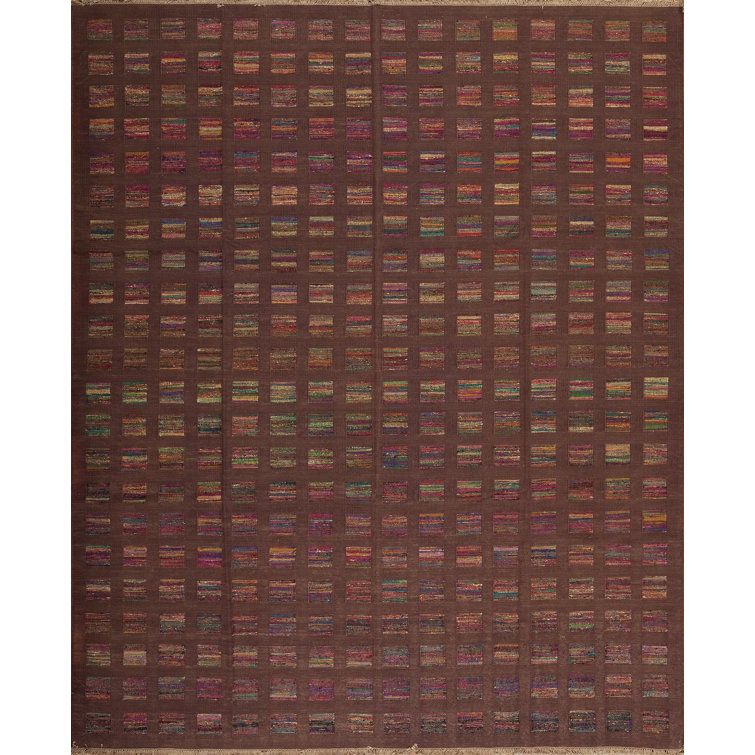 Metropolitan Flatweave Wool Area Rug in Brown