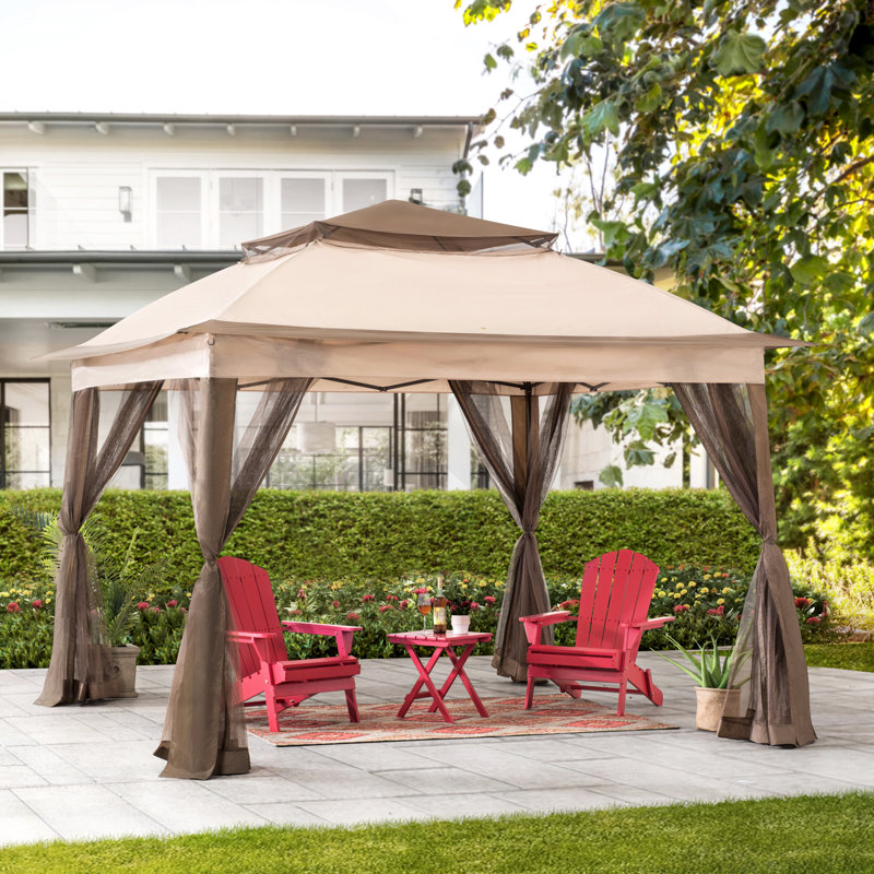 3.5m x 3.5m Steel Patio Gazebo, Tan