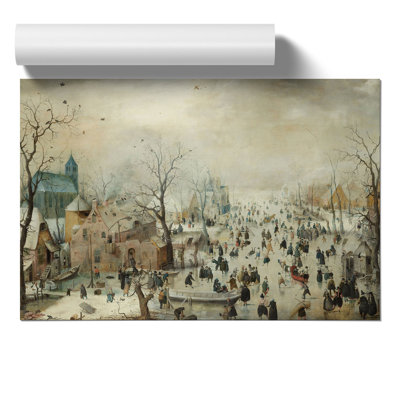 Winter Landscape with Skaters by Hendrick Avercamp - Frameless Print