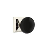 Emtek Privacy Interior Mortise Set w/ Quincy Rosette & Ebony Porcelain Knob (LH)