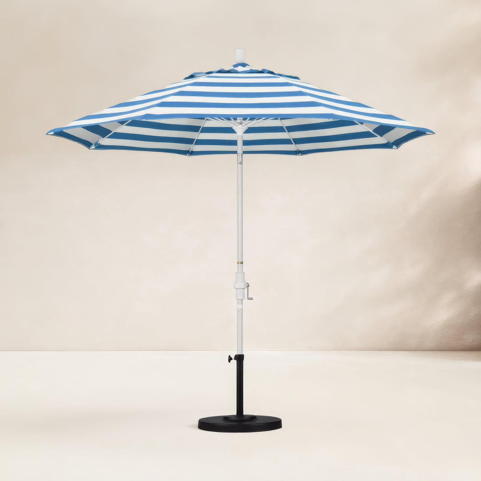Roverta 9' Sunbrella® Umbrella, Cabana Classic Black Stripe Sunbrella®
