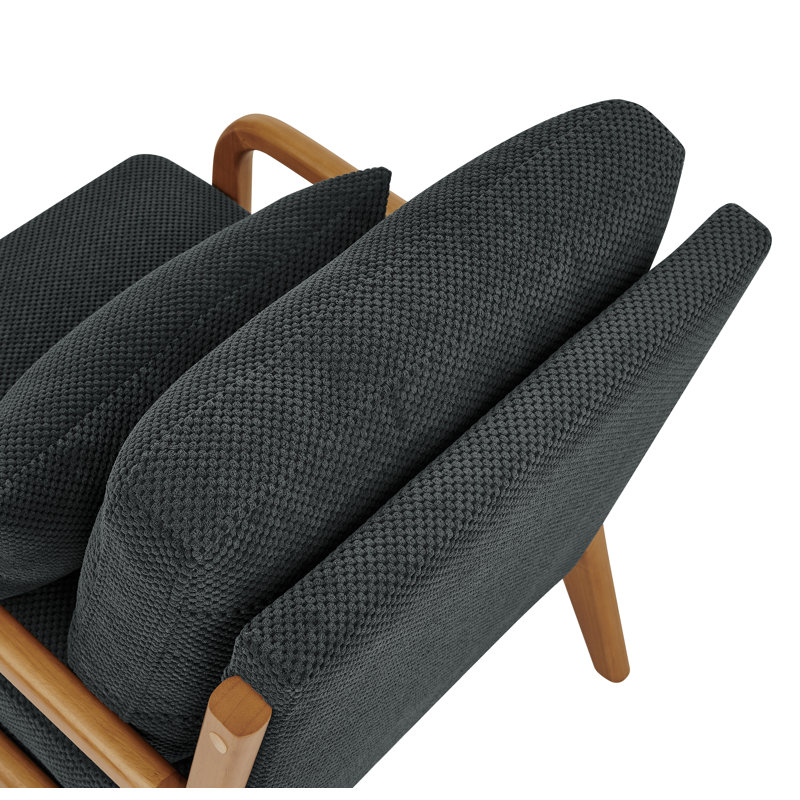 Chaise d'appoint Nubwood Mid Century Modern, Gris foncé