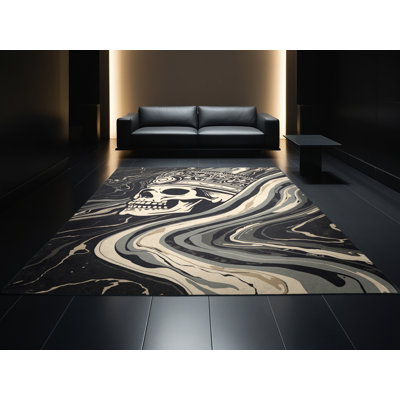 Tapis gris délavé à la machine Ulster Mictlantecuhtli