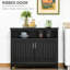 Buffet café avec tablettes intérieures réglables et 2 portes, armoire de cuisine noire pour vestibule ou salon, construction, l 41,75 po x P 17,75 po H 35,5 po