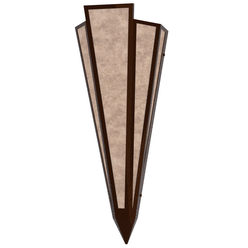 2 - Light Flush Mounted Sconce, Sepia Brown, Silver, Mica
