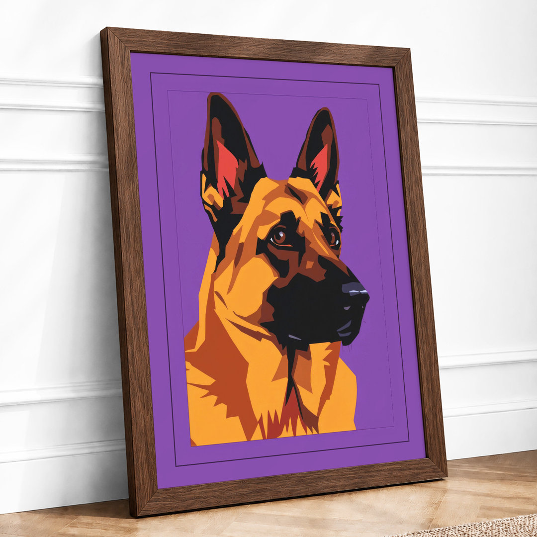 Bold German Shepherd Pop Art - Framed Print
