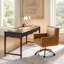 Chaise de bureau pivotante pivotante à 360 ° en simili cuir avec bordure cloutée-1906940515