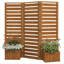 Paravent autoportant avec quatre jardinières surélevées en bois de sapin naturel et panneaux de treillis articulés