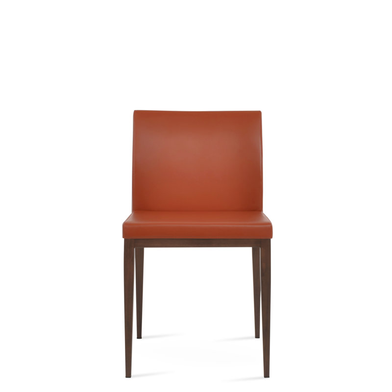 Aria MW Side chair, Walnut, Brick PPM Faux Leather