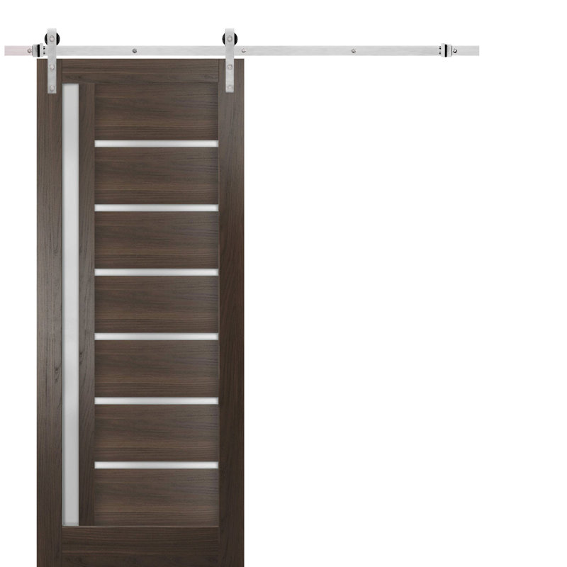 Porte de grange en bois givré Quadro, 18 po x 84 po