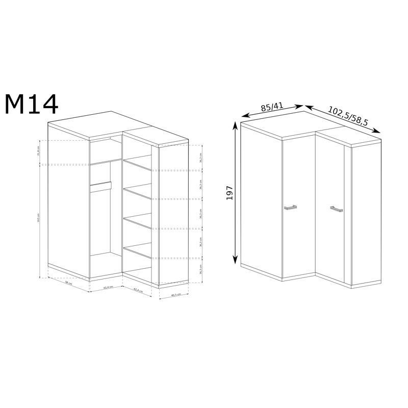 Tamye 2 Door Laminate Wardrobe