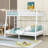 Full XL Over Queen Metal Bunk Bed With Ladders And Slats