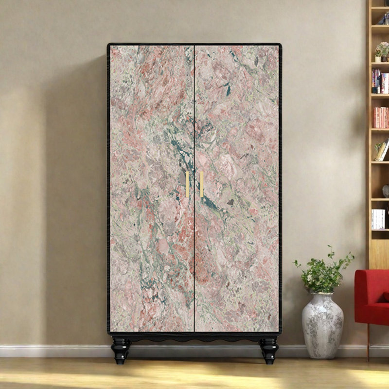 Garde-robe moderne pour chambre double, Noir / rose