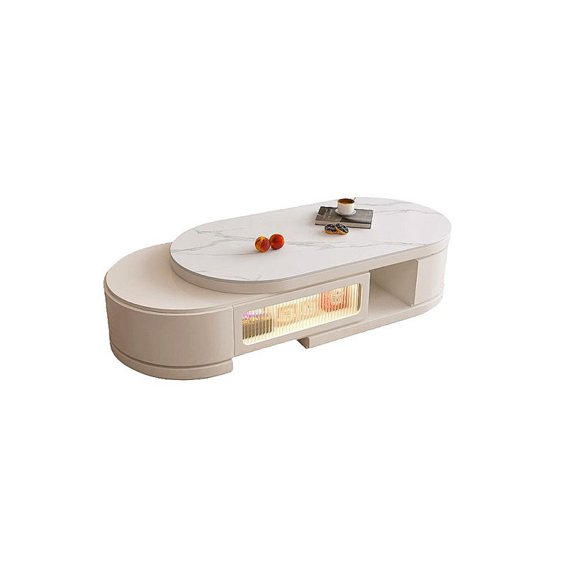 Table basse extensible crème