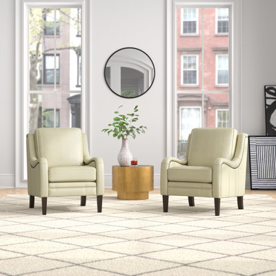Fauteuil en cuir véritable de 27,56 po de largeur Amberlie