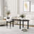Nesting Cocktail Table with Rotating Top, Solid Wood Legs, Deep Black MDF, Living Room