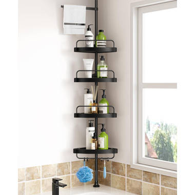 Rebrilliant Leylah Tension Pole Stainless Steel Shower Shelf