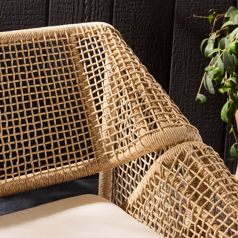 Aliza Wicker Outdoor Lounge Chair, Venao Ivory/Faux Hyacinth