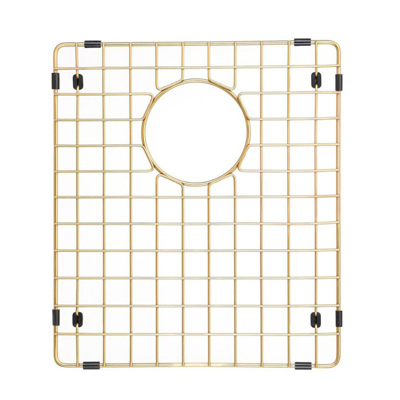 Starstar Sinks Protector Matte Gold 304 Stainless Steel Kitchen Sink Bottom Grid, Rack (11.75 X 14)