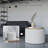Round Storage Ottoman With Flip Top Tray