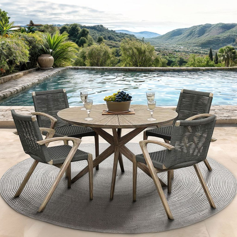 Ensemble repas 5 pièces Troxell, Marron clair