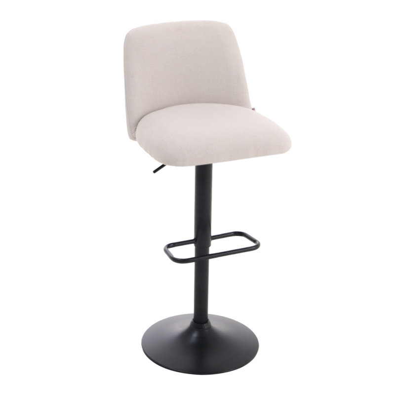 Neshay Swivel Adjustable Height Upholstered Bar Stool, Beige