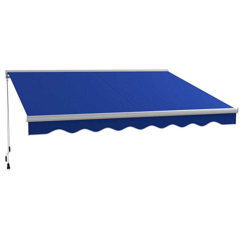 153.6"L x 117.6"W motorized retractable awning, Blue