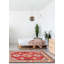 Tapis unique en laine noué à la main 4 pi 2 po x 5 pi 8 po nouvel âge Adaneli en noir / crème / bleu foncé