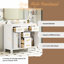 Meuble-lavabo moderne 36 po avec lavabo en céramique, 4 tiroirs et 2 portes, bois massif, blanc, armoire de rangement polyvalente, structure en bois, solution-1469860557