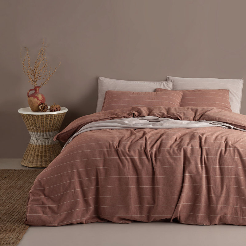 Ensemble de housse de couette 100% coton Radeema, Housse de couette simple + 1 taie d'oreiller 24 po, Ivoire