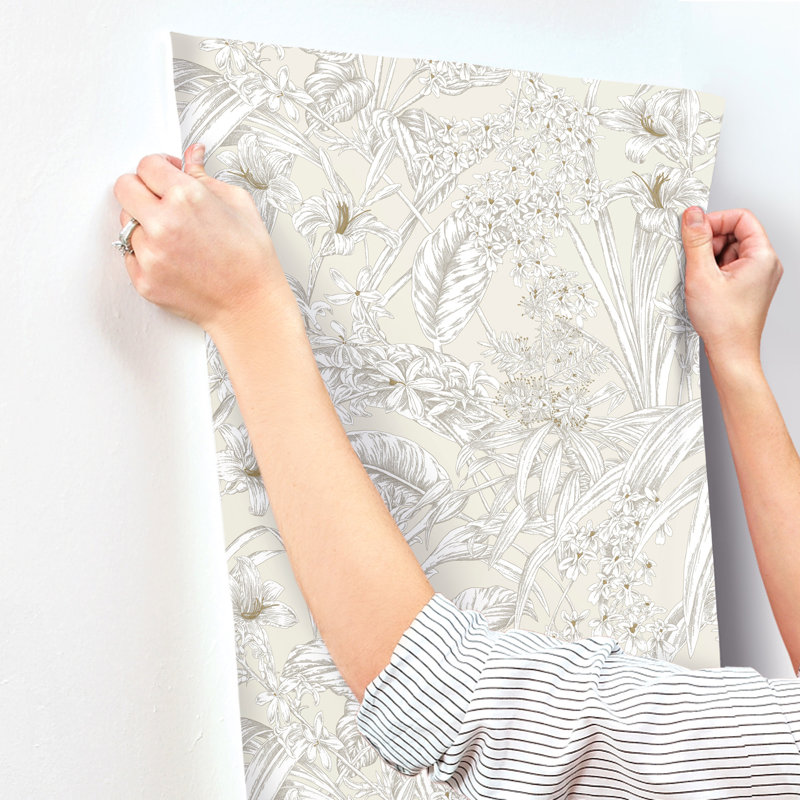 Conservatory Toile Vinyl Wallpaper Double Roll, Beige & Taupe