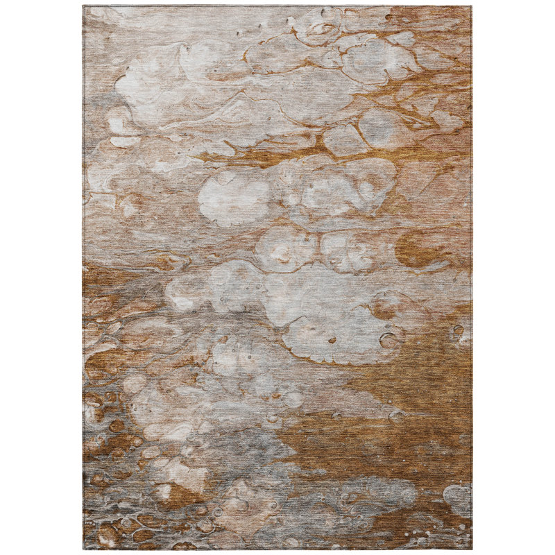 Rattee Washable Abstract Indoor / Outdoor Rug, Rectangle 9' x 12'