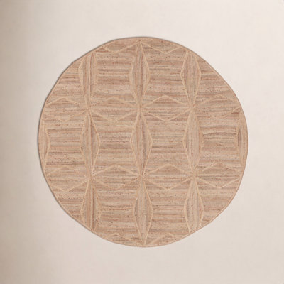 Knox Beige Hand-Woven Geometric Jute Rug