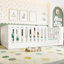 White Full Size Floor Bed, High Fence, Low - Profile, Built In Door, Safe And Fun Sleeping Guarded Structure, Fall Risk, Long Lasting
