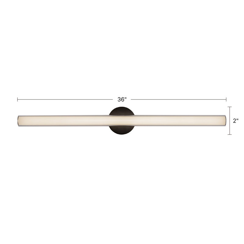 Tole 36-in Black dimmable LED Wall Sconce, Nickel
