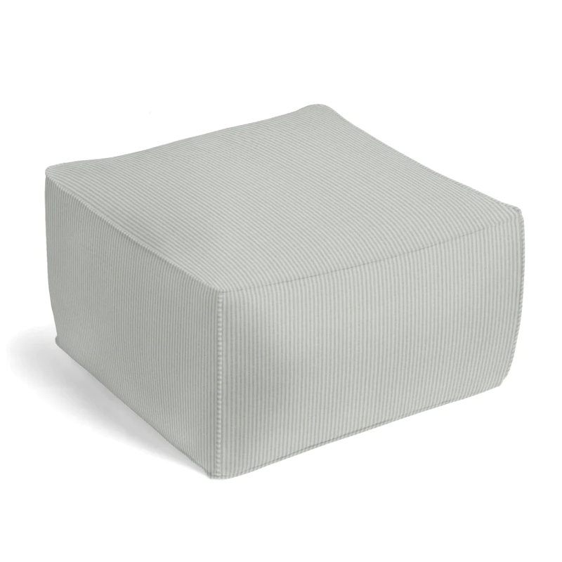 Upholstered Pouf, Fog 100% Cotton