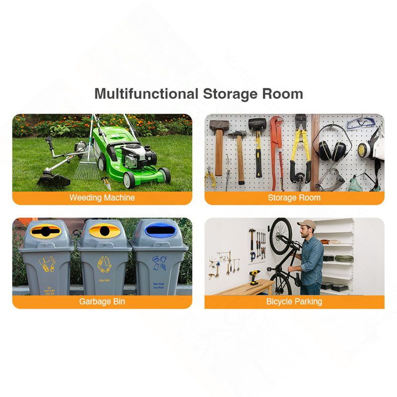 8*8FT Iron-Wood Combination Tool Shed – A Blend Of Nature And Functionality, 77.95" H x 94.49" W x 86.81" D
